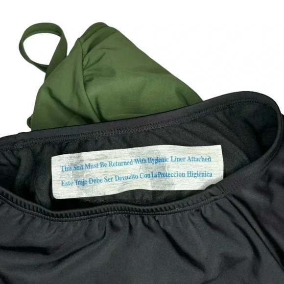 Kona Sol Colorblock Wrap One Piece Swim Straps-B/W/Green-Women’s Small - Picture 10 of 10